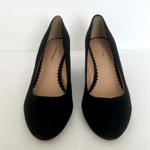 LOFT Women’s Stacked Wedge Faux Suede High Heel Shoes Size 6 New - Picture 5 of 8